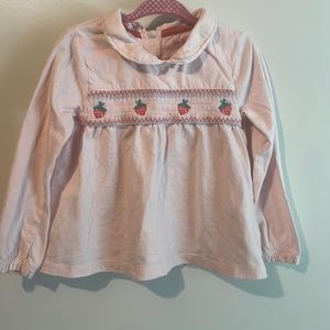 Boden smocked strawberry blouse
